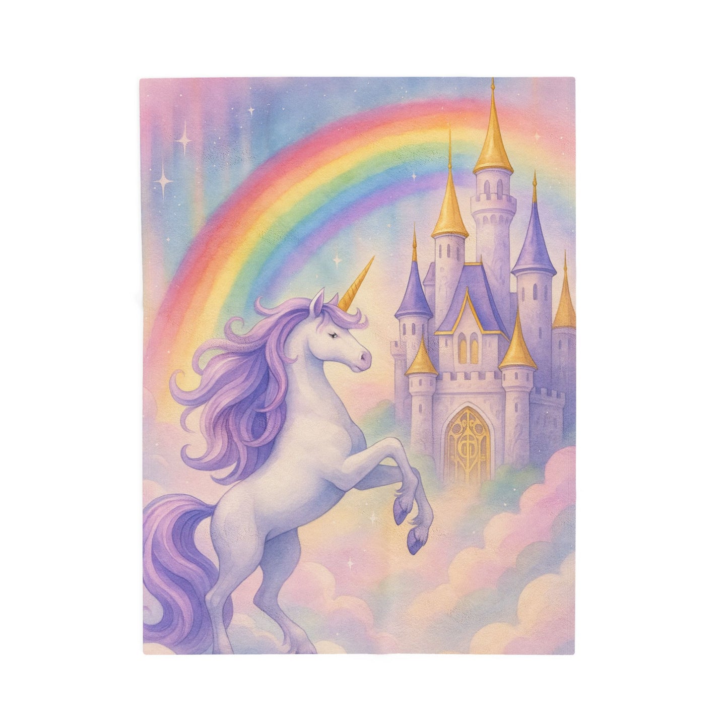 Unicorn Fantasy Plush Blanket, Cozy Kids Blanket, Dreamy Nursery Decor, Magical Gift for Birthdays, Rainbow Blanket for Girls