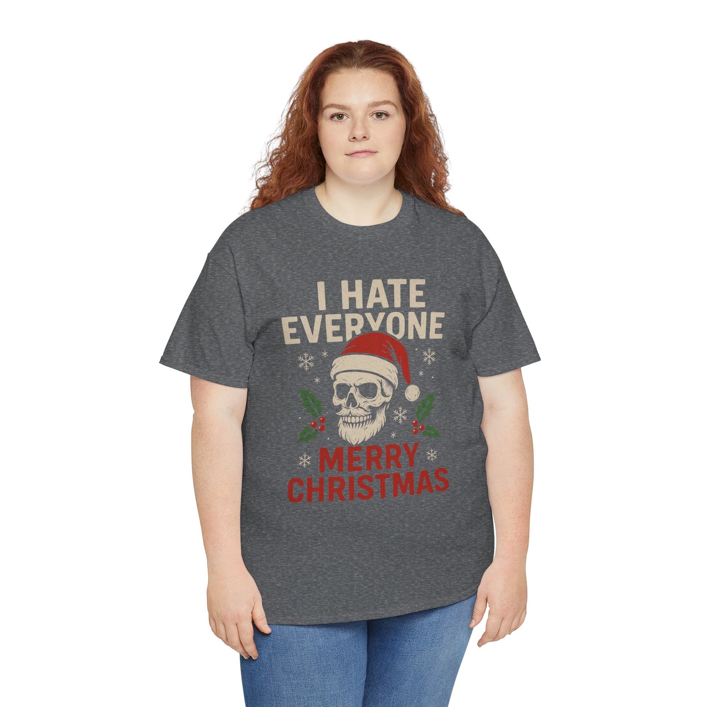 I Hate Everyone Merry Christmas Skull Tee