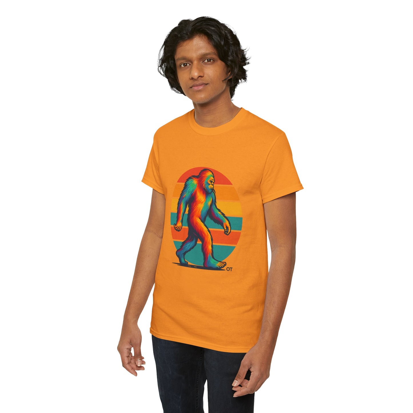 Colorful Bigfoot Unisex T-Shirt, Fun Graphic Tee for Nature Lovers, Perfect for Holidays, Festivals, Camping, Gifts