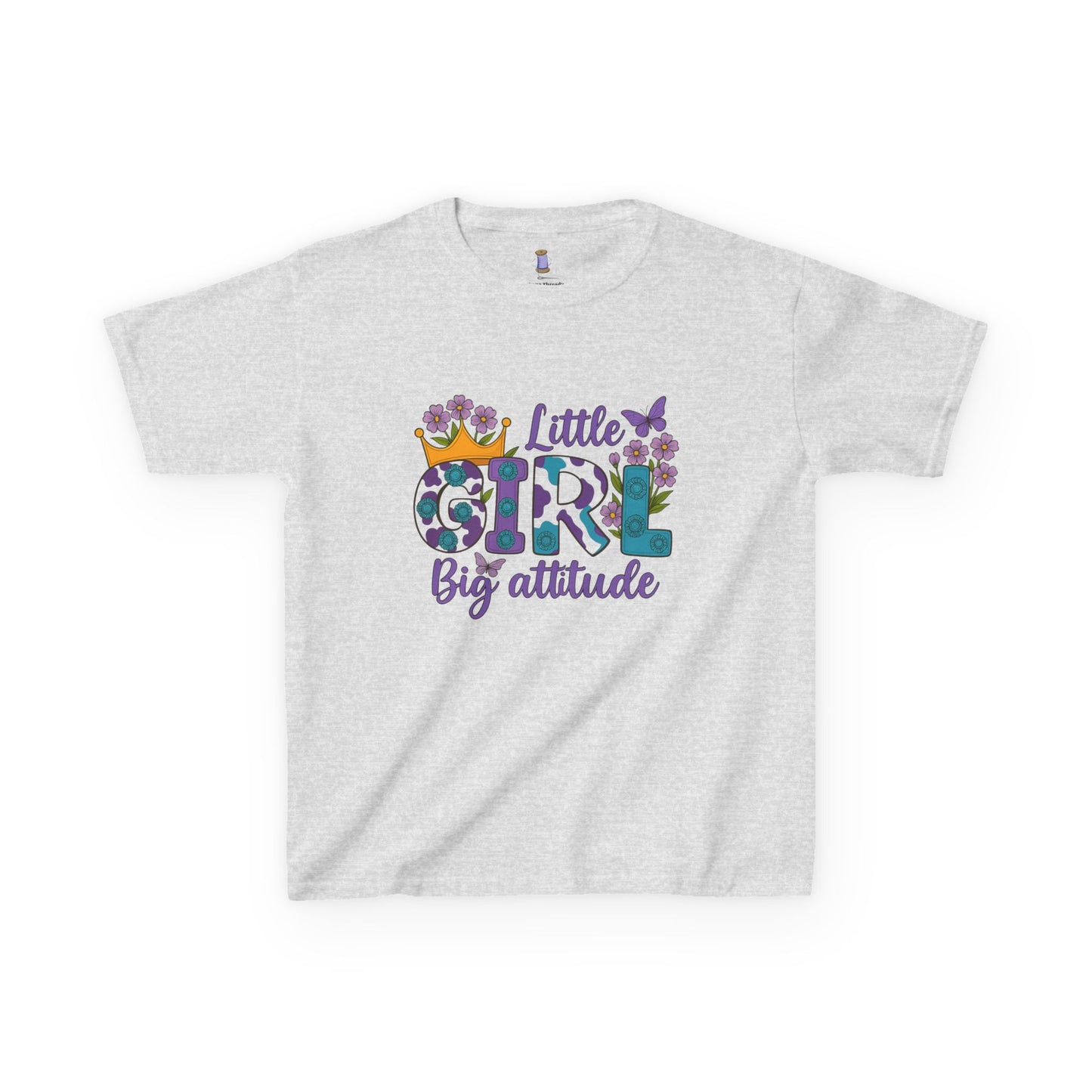 Whimsical Kids Tee for Big Attitude, Fun T-Shirt for Girls, Playful Cotton Shirt, Gift for Birthdays or Celebrations