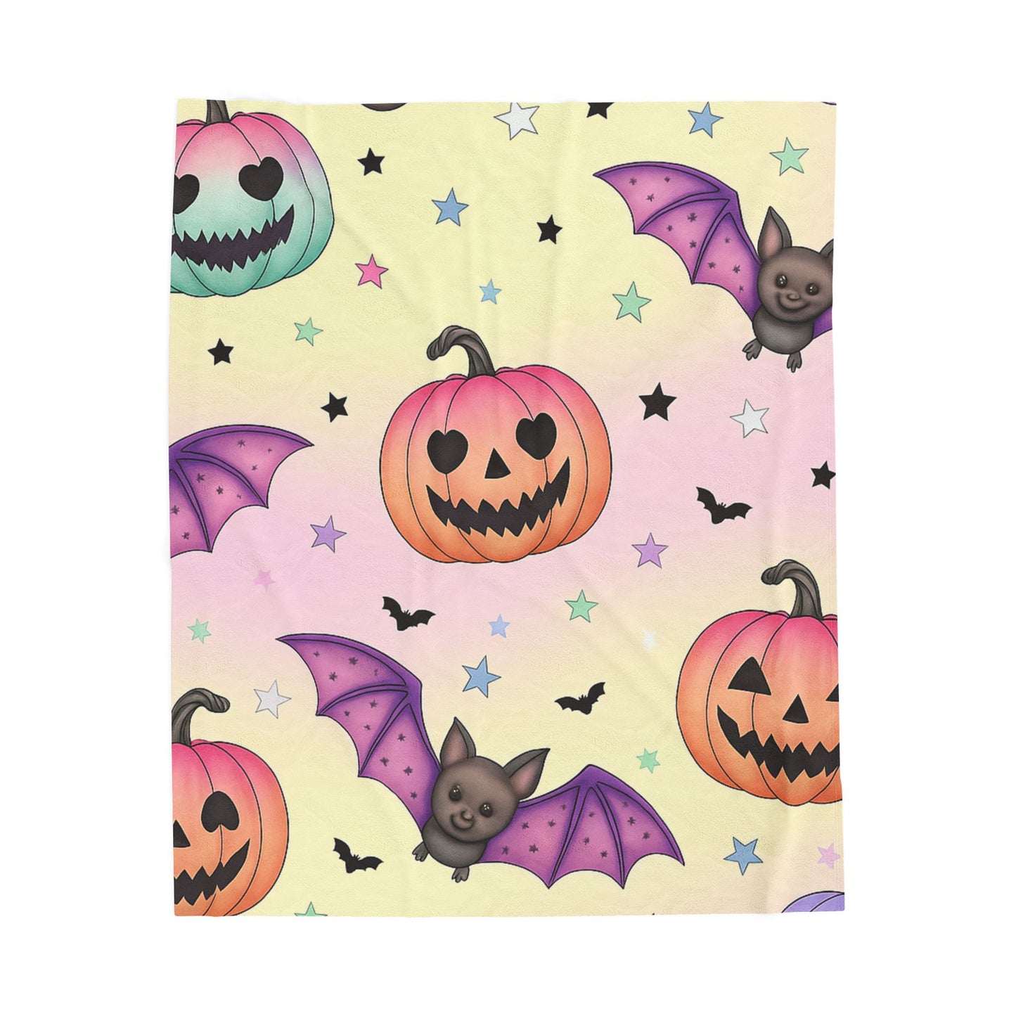 Halloween Plush Blanket, Cozy Trick or Treat Throw, Spooky Decor, Bat and Pumpkin Design, Perfect for Fall and Halloween Celebrations