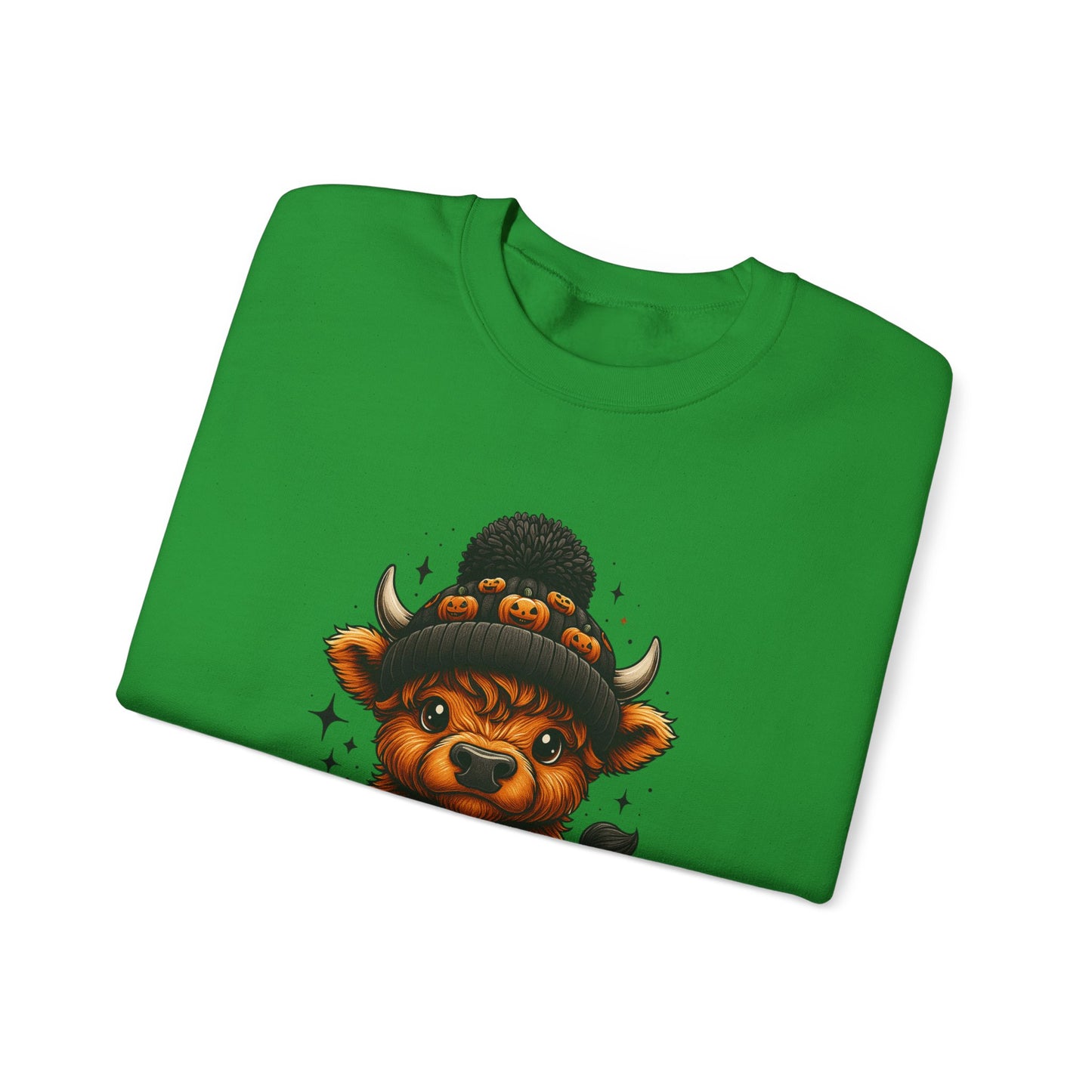 Halloween Cow Calf in Pumpkin Crewneck Sweatshirt