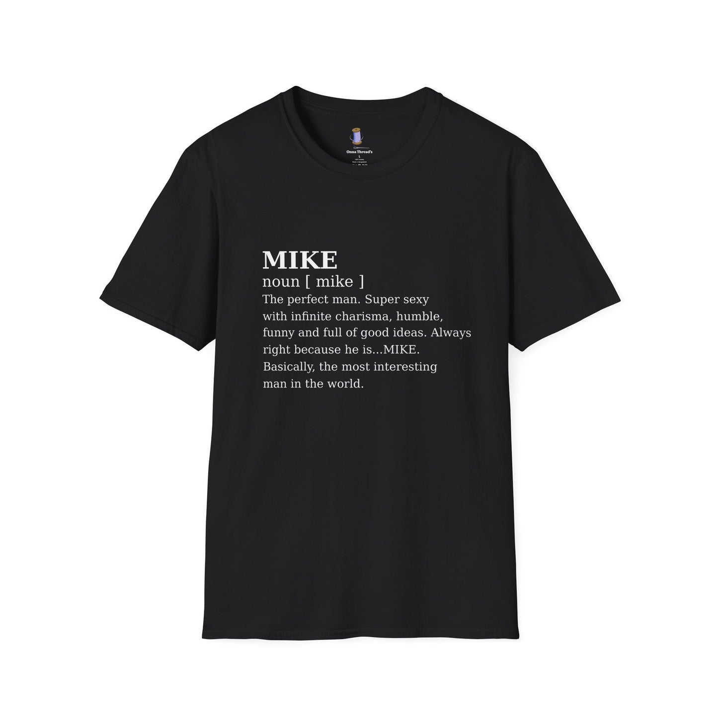 Stylish Mike Definition Tee, Unisex Softstyle T-Shirt, Gift for Him, Personalize, Fun Casual Wear, Birthday Celebration Shirt
