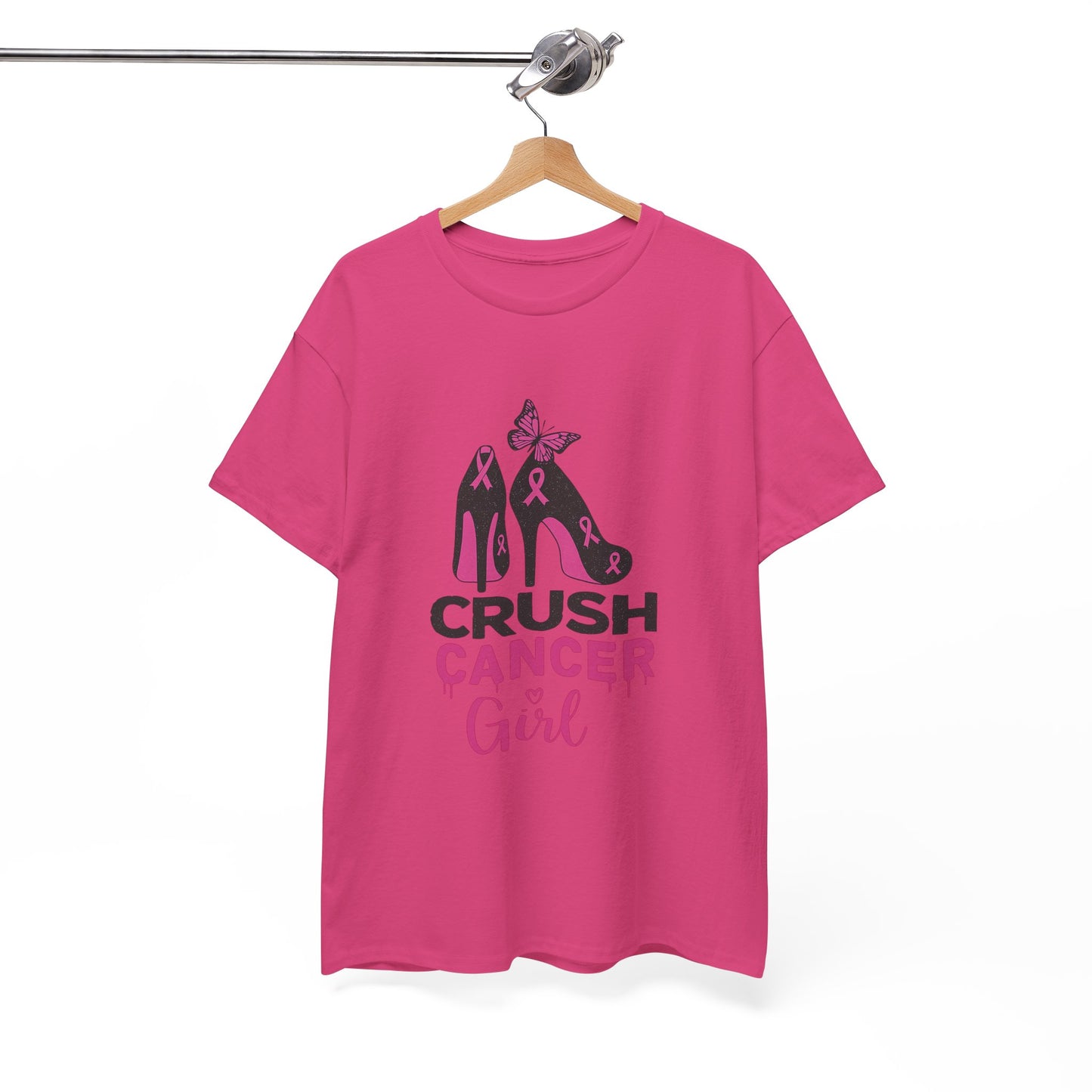 Crush Cancer Girl Tee: High Heels, Pink Ribbon, Hope