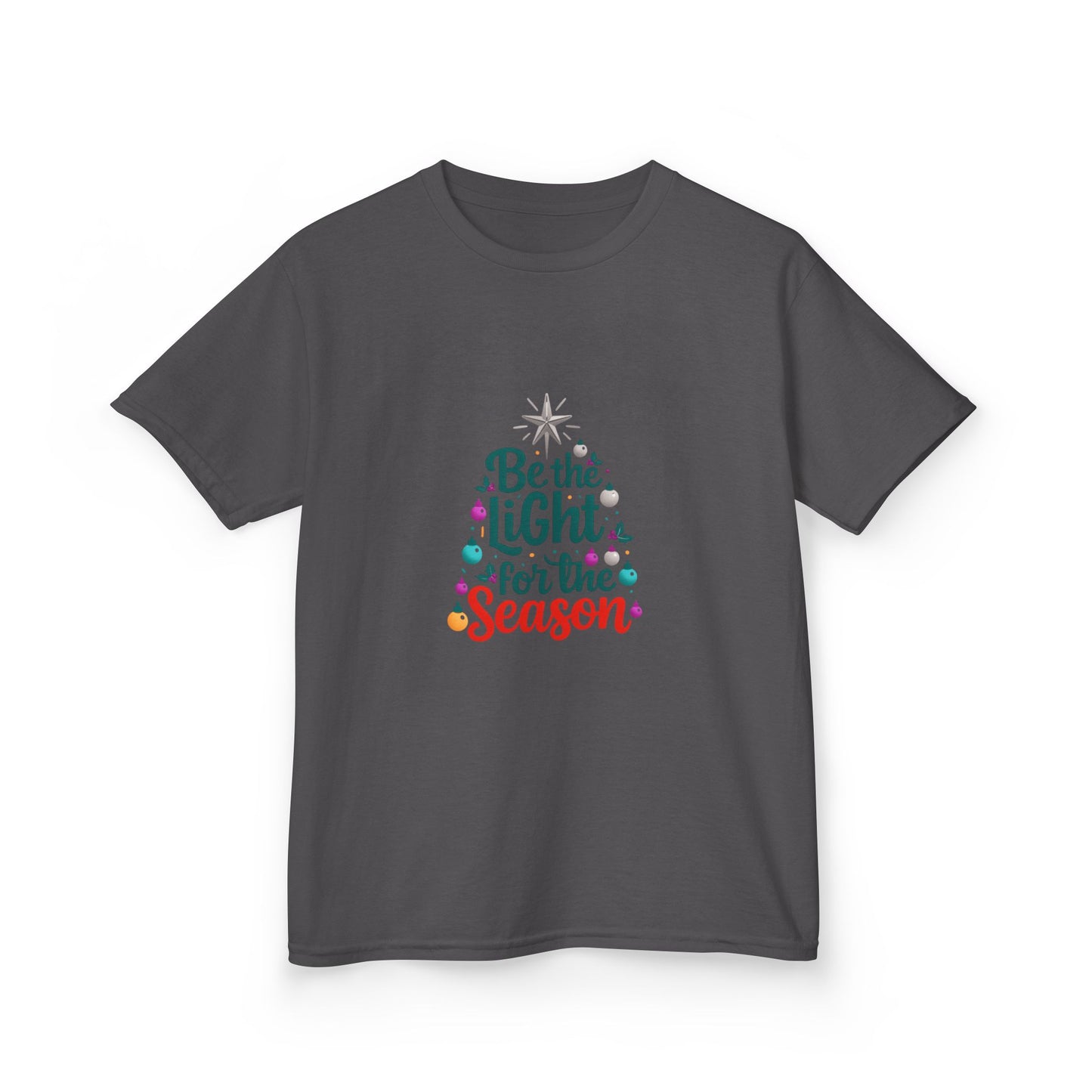 Be the LIGHT Christmas Tree Dino Kids Tee