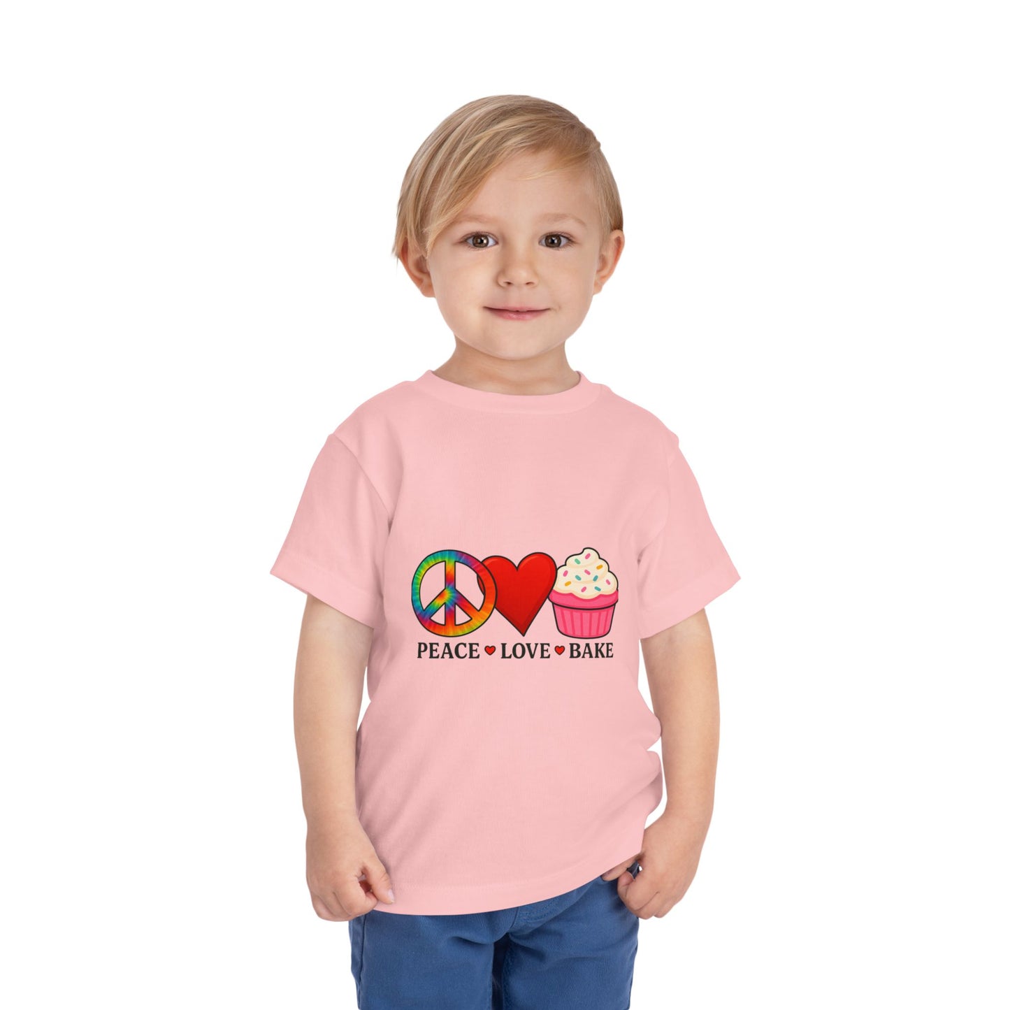 Peace Love Bake Toddler Christmas Tee