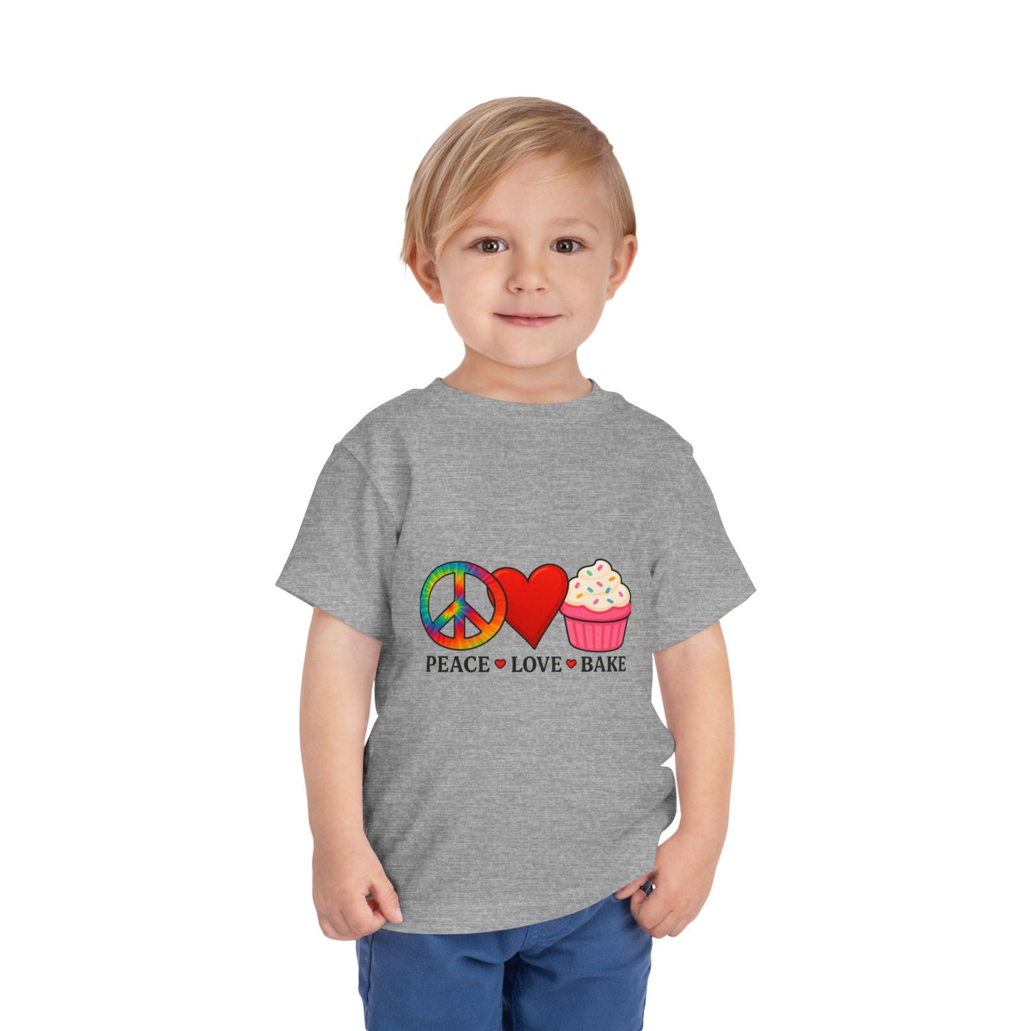 Peace Love Bake Toddler Christmas Tee