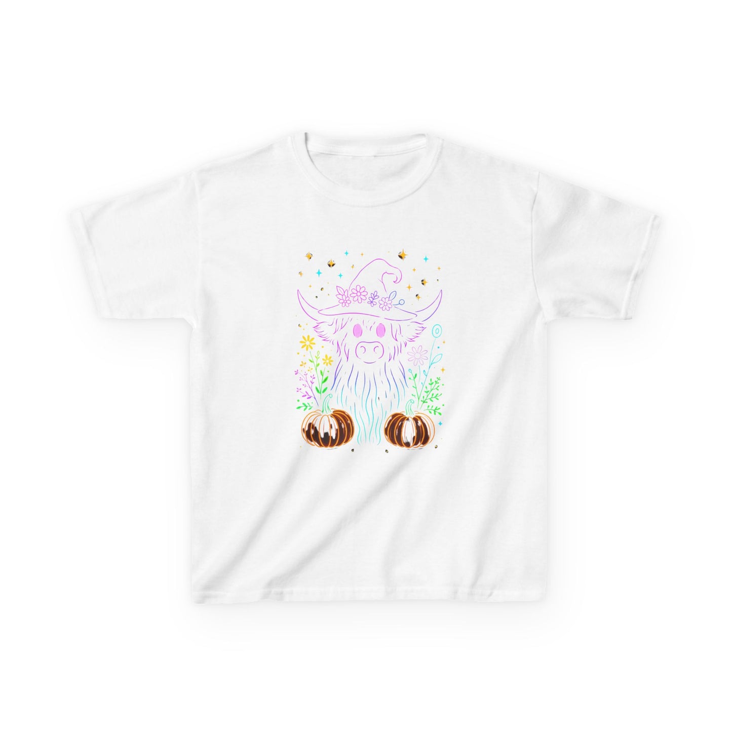 Halloween Highland Cow Tee - Spooky & Cute Kids Shirt