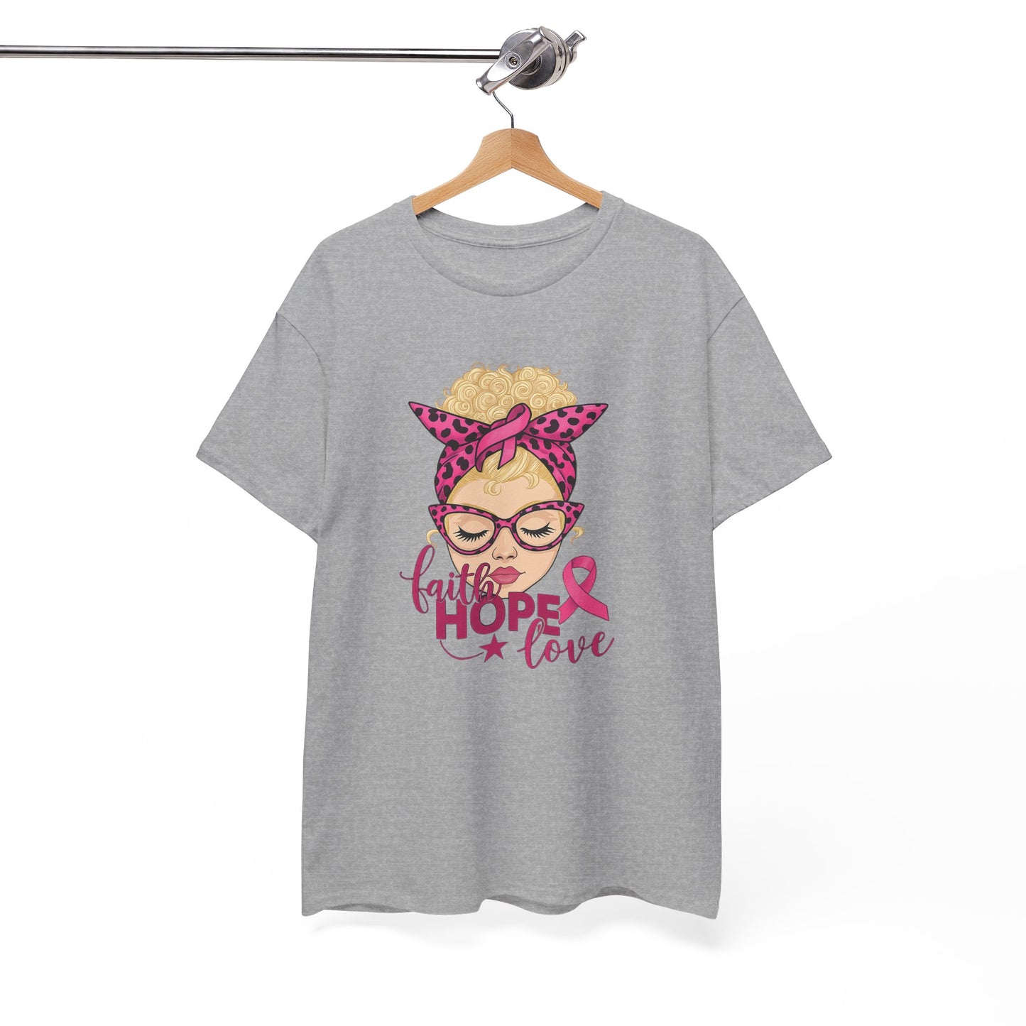 Hope Love Pink Ribbon Tee - Breast Cancer Awareness