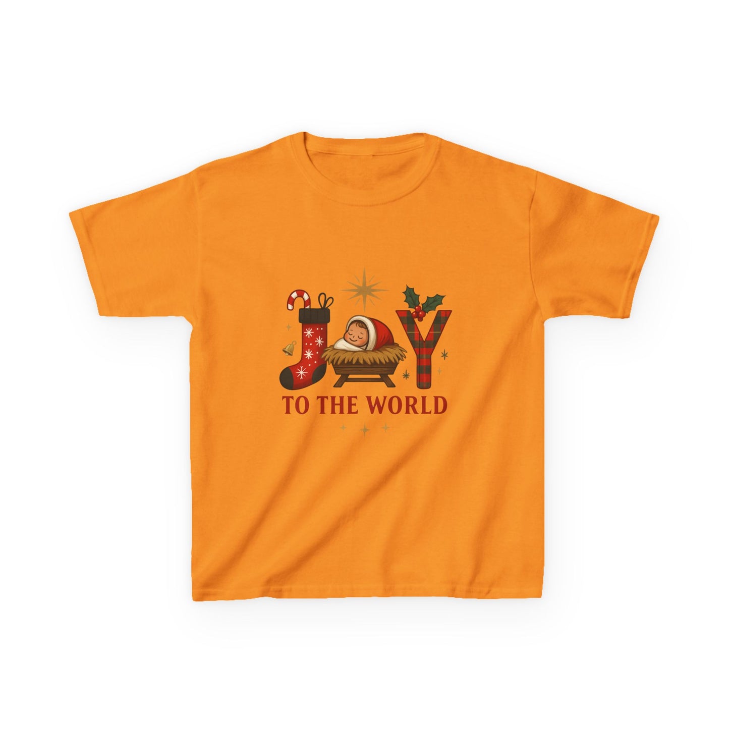 Joy to the World Dino Christmas Kids Tee
