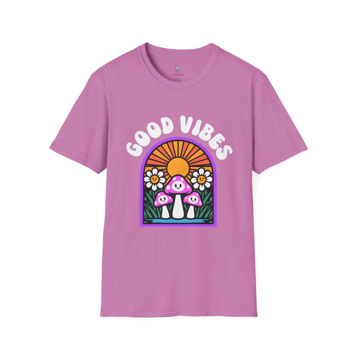Good Vibes Unisex Softstyle T-Shirt | Retro Graphic Tee | Summer Vibe Shirt | Festival Fashion | Relaxed Fit Casual Top
