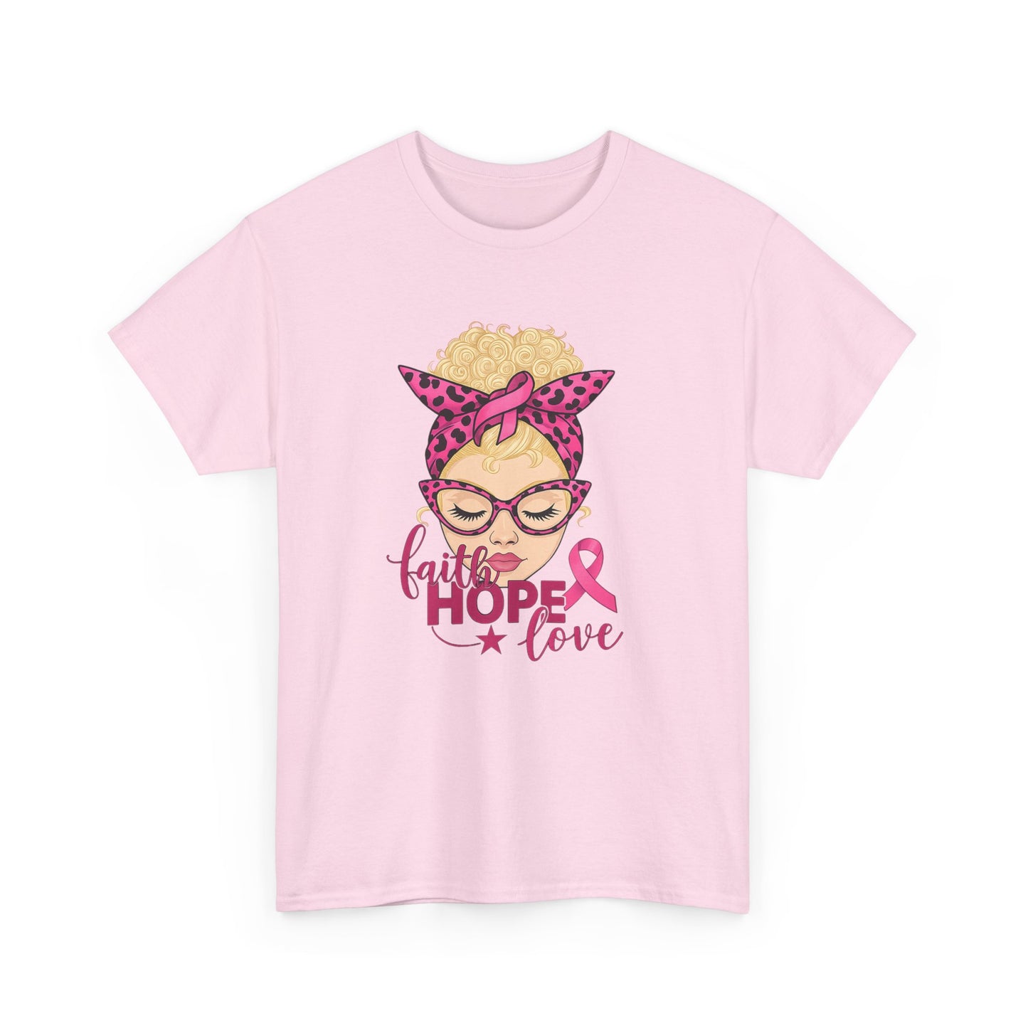 Hope Love Pink Ribbon Tee - Breast Cancer Awareness