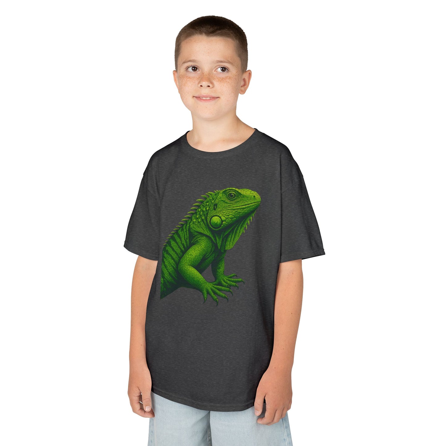 Green Iguana Kids Tee - Fun Shirt for Nature Lovers, Birthday Gift, Summer Wear, Animal Lovers, Eco-Friendly Clothing