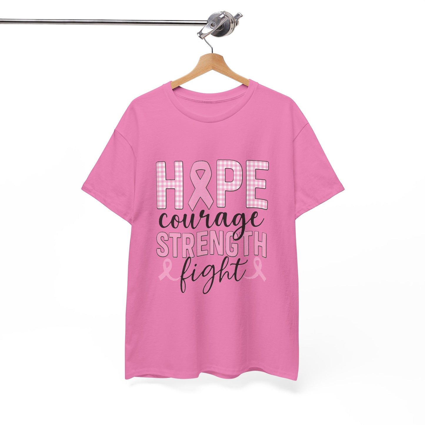 Hope, Courage & Strength Pink Ribbon Awareness Tee