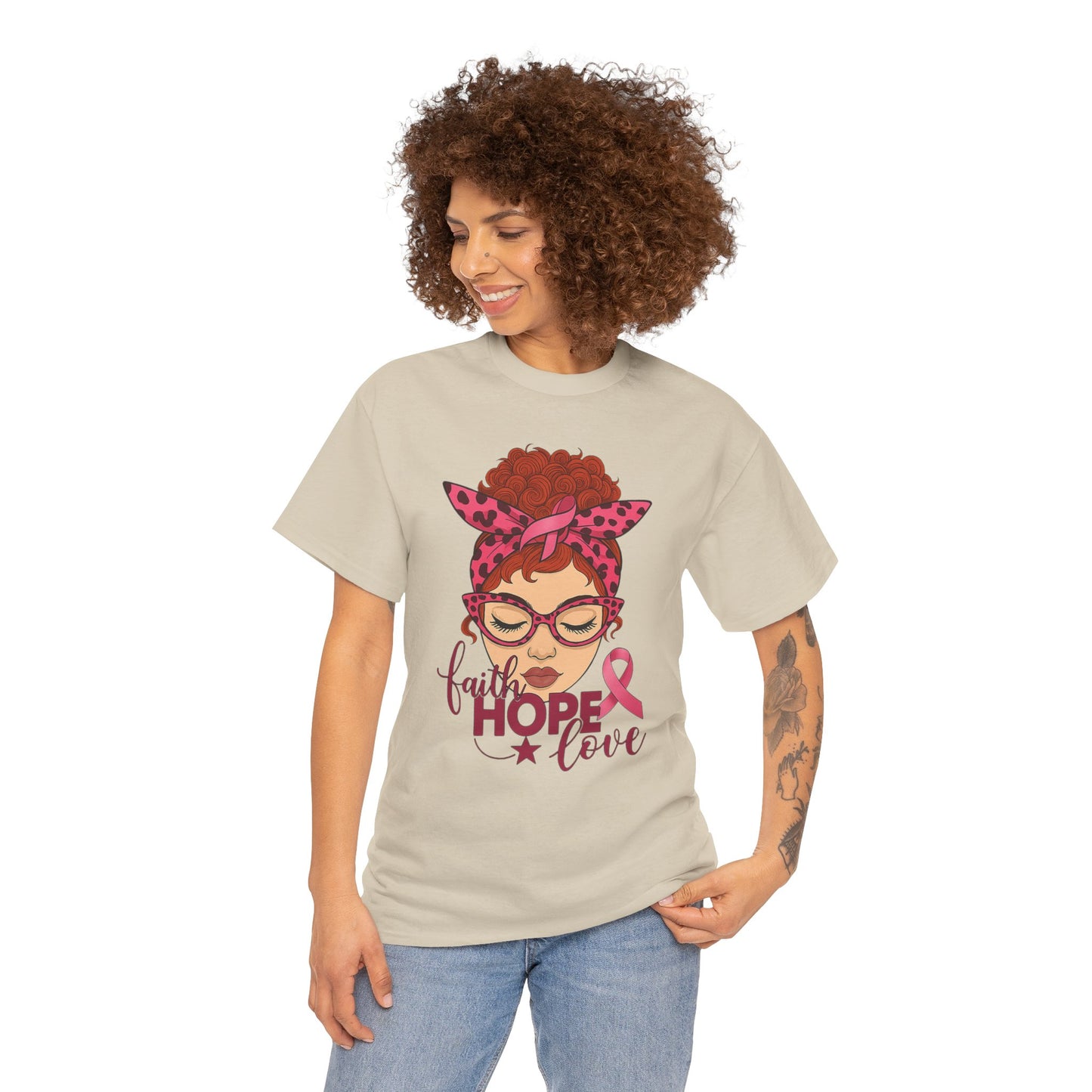 Hope, Faith & Love: Pink Ribbon Awareness Tee