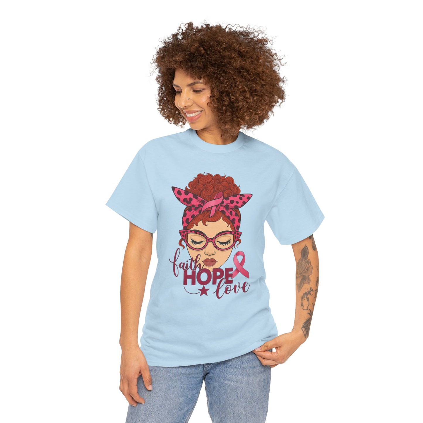 Hope, Faith & Love: Pink Ribbon Awareness Tee