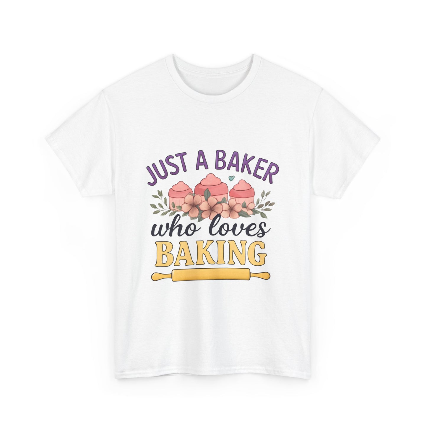 Baking Lover Tee with Cupcake and Rolling Pin Design