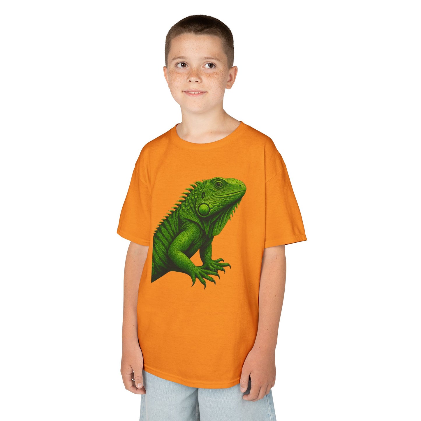 Green Iguana Kids Tee - Fun Shirt for Nature Lovers, Birthday Gift, Summer Wear, Animal Lovers, Eco-Friendly Clothing