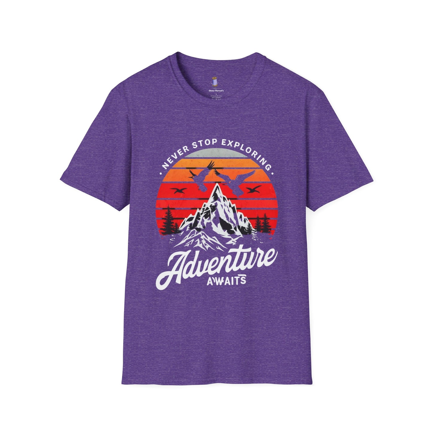 Adventure Awaits T-Shirt | Unisex Softstyle Tee | Perfect for Travel Lovers, Outdoor Adventures, Camping, Nature Gifts, Explore
