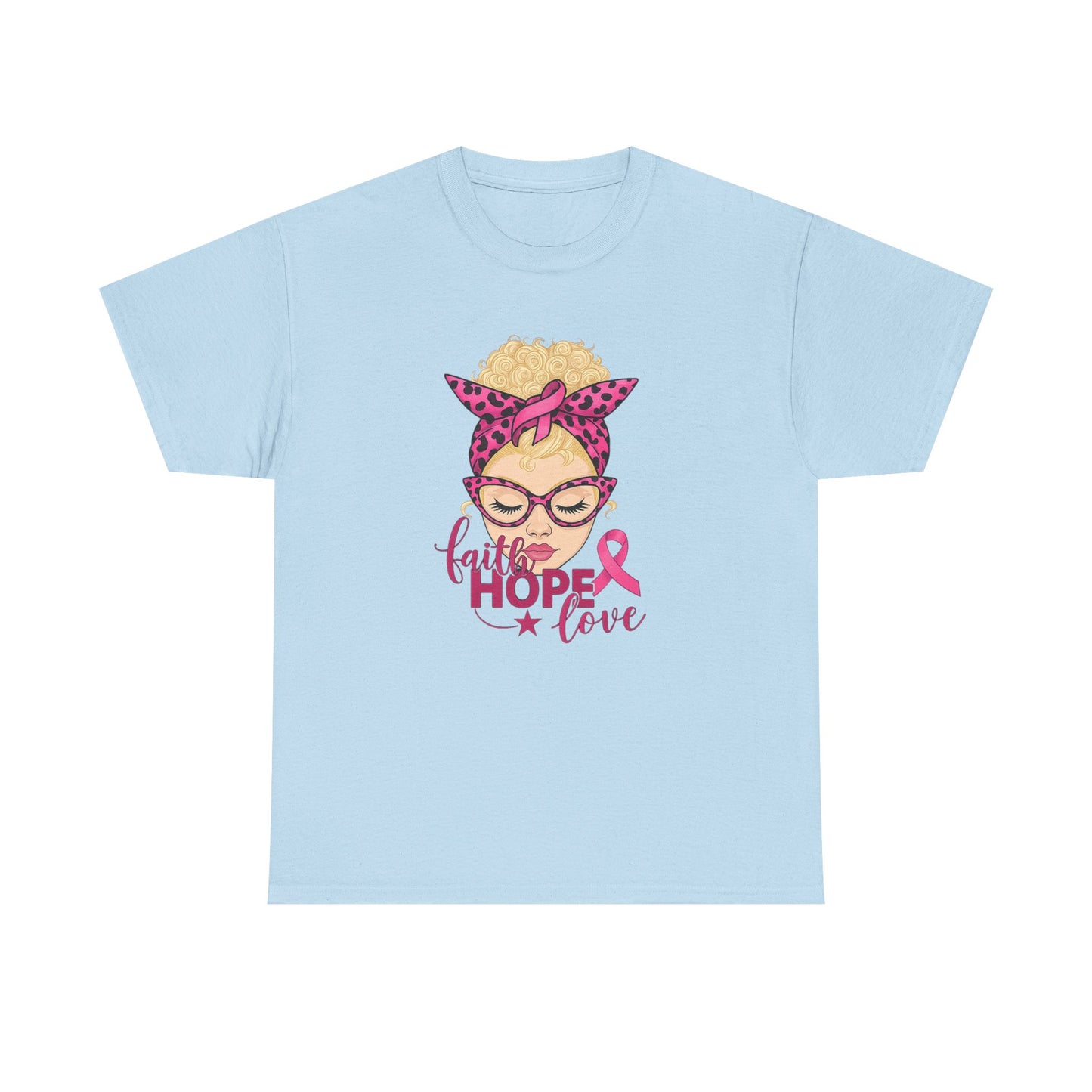 Hope Love Pink Ribbon Tee - Breast Cancer Awareness