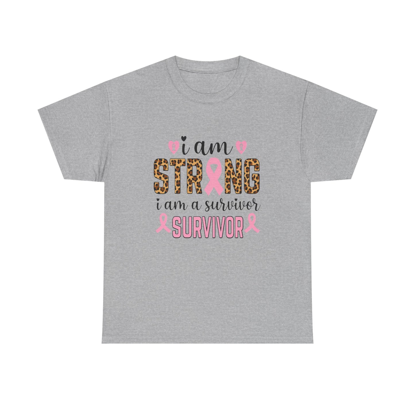 Strong Survivor Leopard Print Breast Cancer Tee