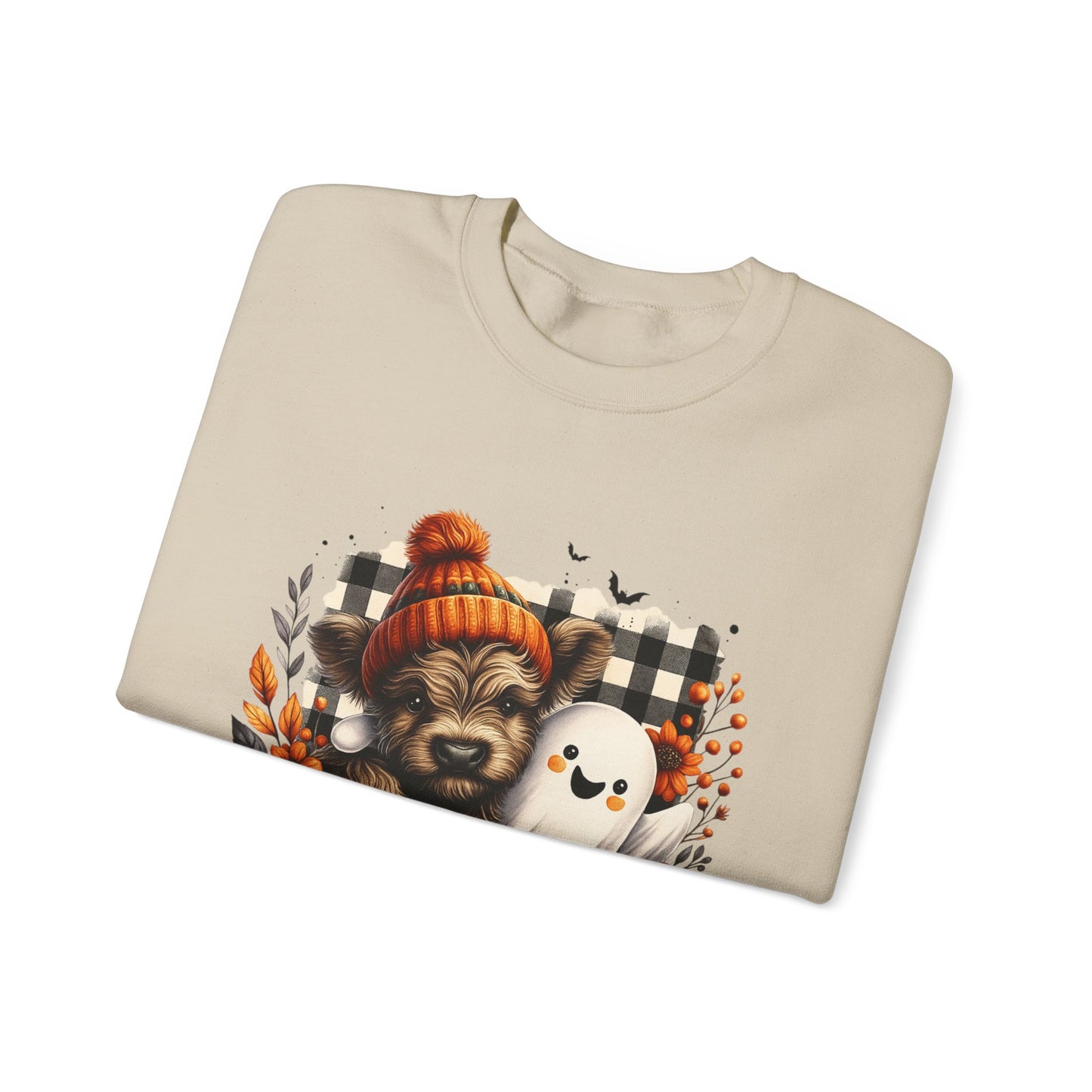 Cute Halloween Dog & Ghost Crewneck Sweatshirt