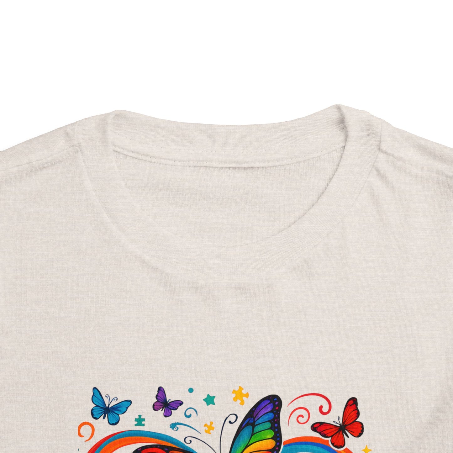 Toddler Tee - Neurodiversity is Beautiful Butterfly Rainbow Puzzle Piece Tee