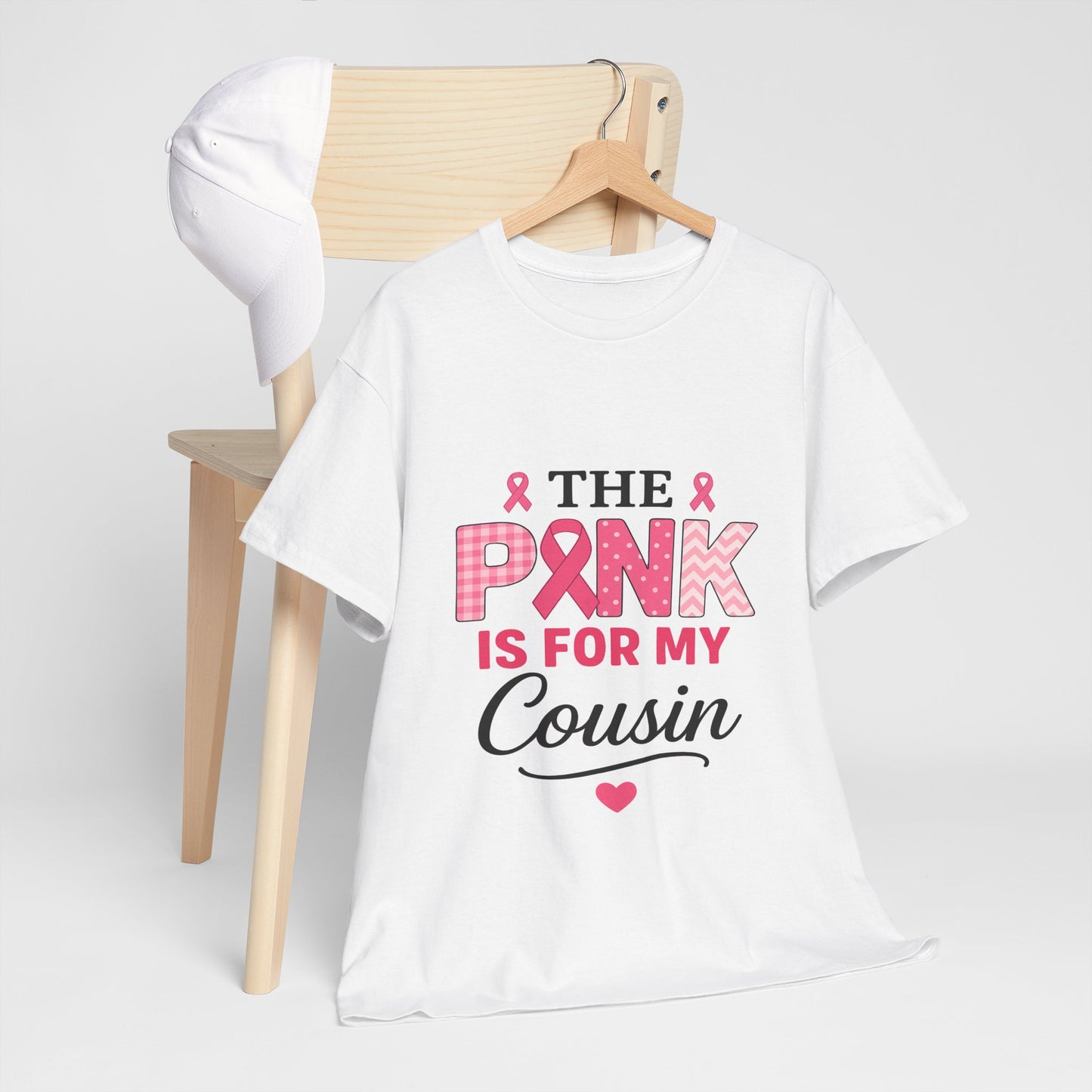 Pink Ribbon Cousin Support Tee - Breast Cancer Awareness