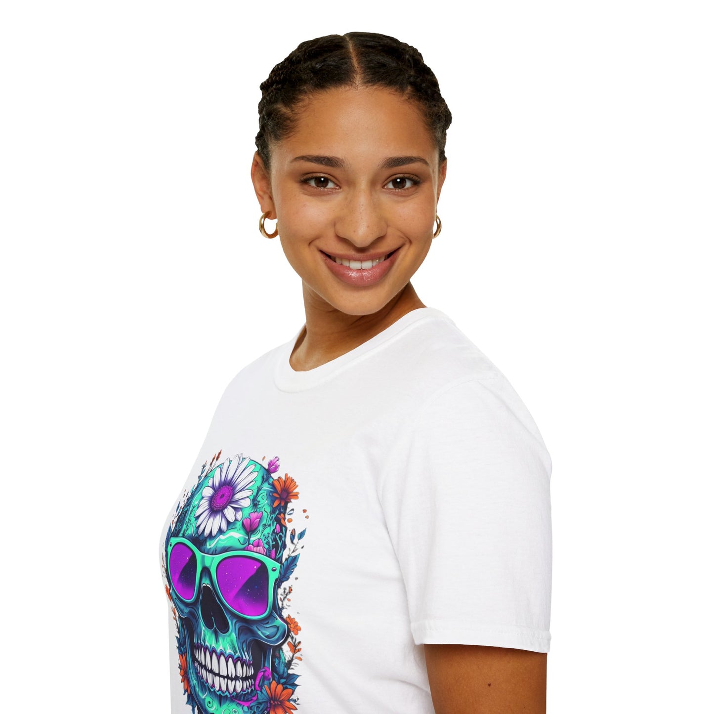 Vibrant Skull Graphic Tee, Edgy Unisex T-Shirt, Festival Wear, Vintage Inspired Tops, Halloween Must-Have, Cool Casual Style