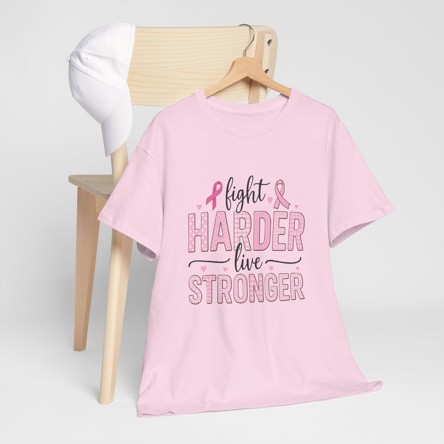 Fight Harder Live Stronger Breast Cancer Tee