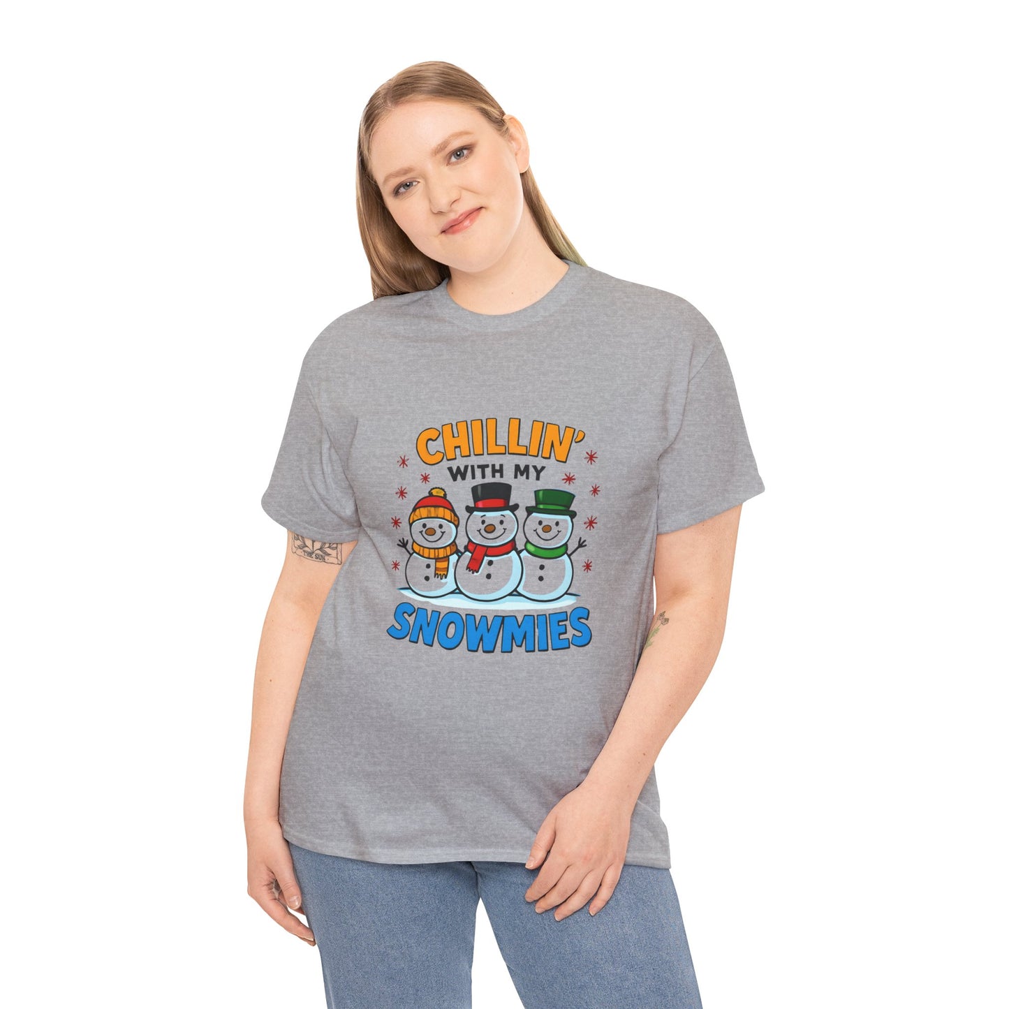 Relajándome con mis amigos de la nieve - Camiseta de concienciación sobre el cáncer