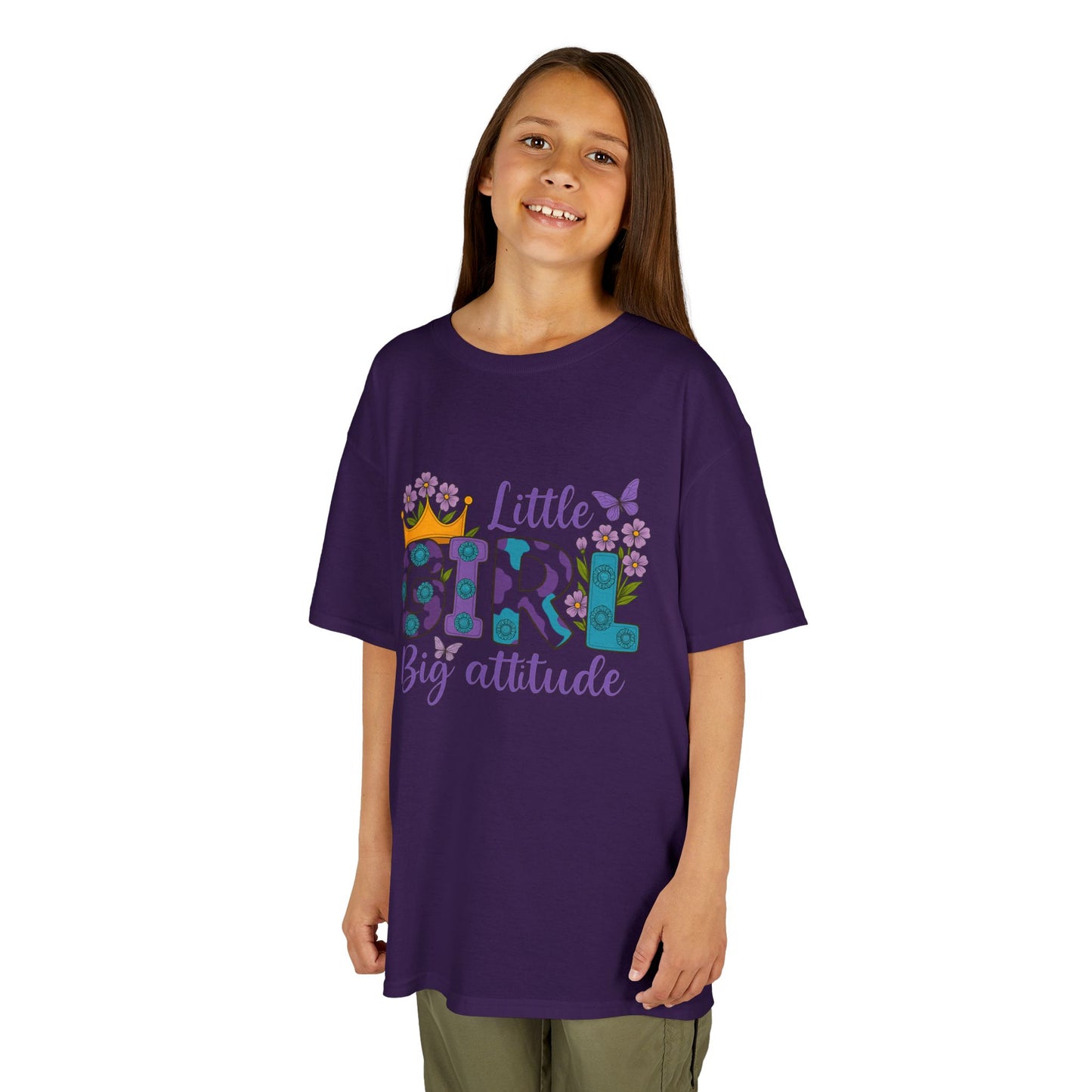 Whimsical Kids Tee for Big Attitude, Fun T-Shirt for Girls, Playful Cotton Shirt, Gift for Birthdays or Celebrations