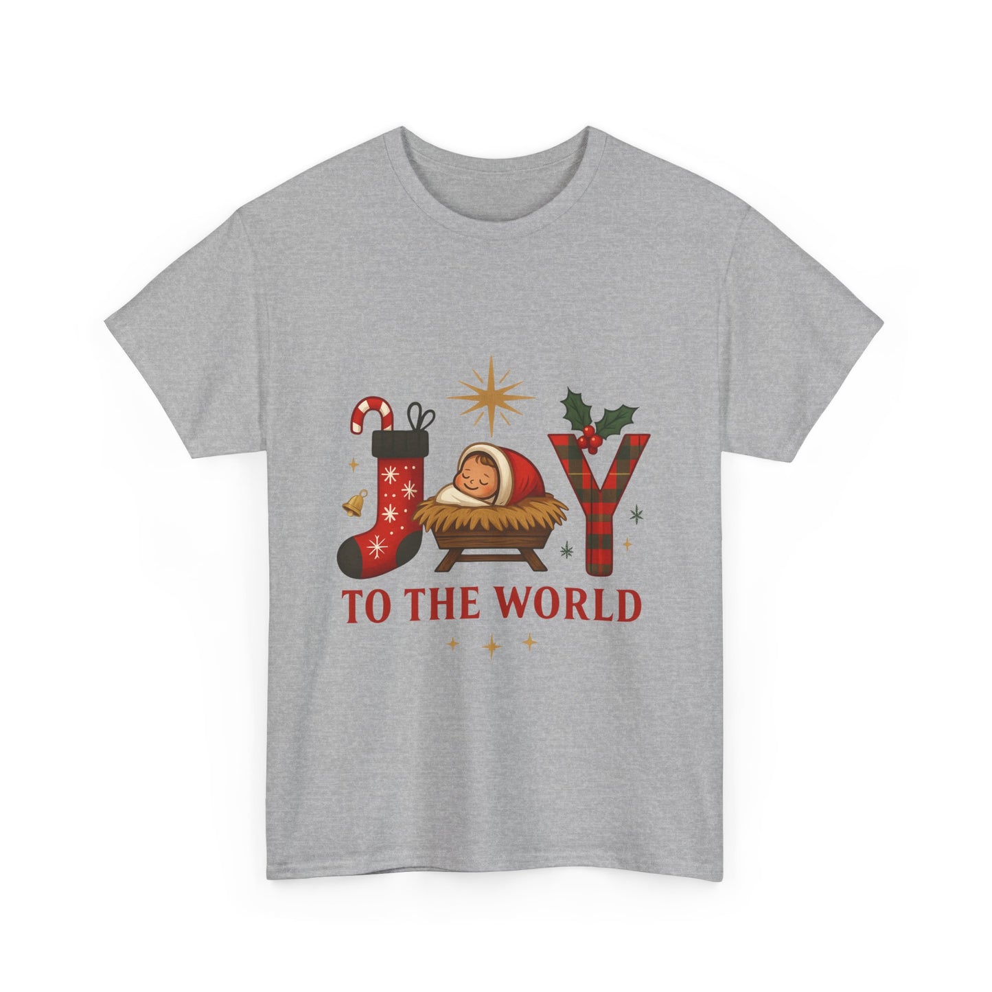 Christmas Joy Unisex Tee with Baby Jesus Illustration