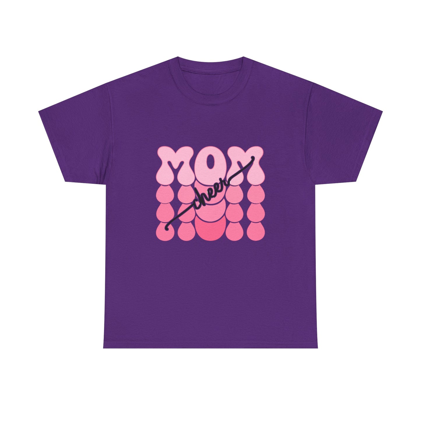 MOM Cheer – Pink Bubble Letter Spirit Tee