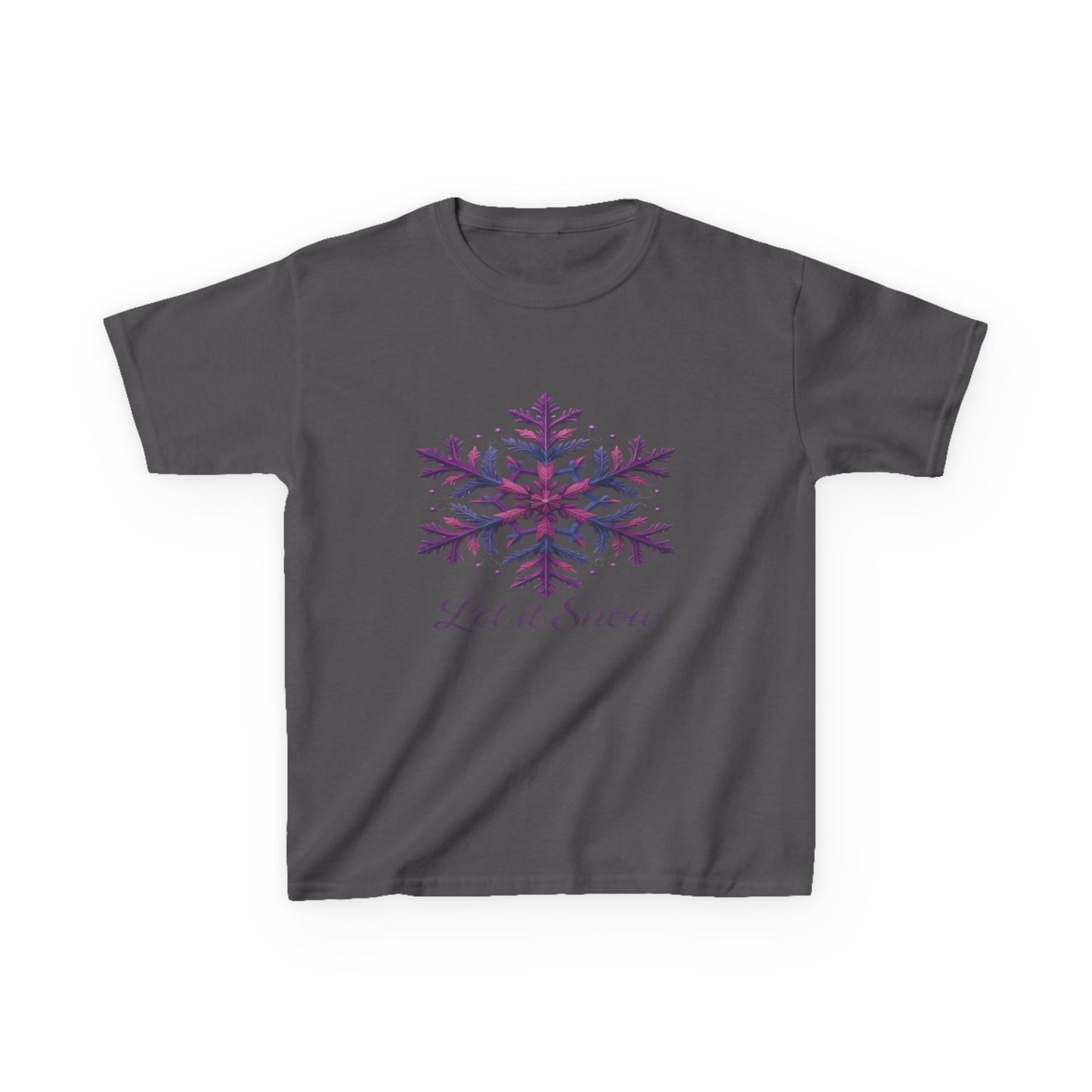 Let It Snow Dinosaur Kids Tee - Holiday Christmas Shirt