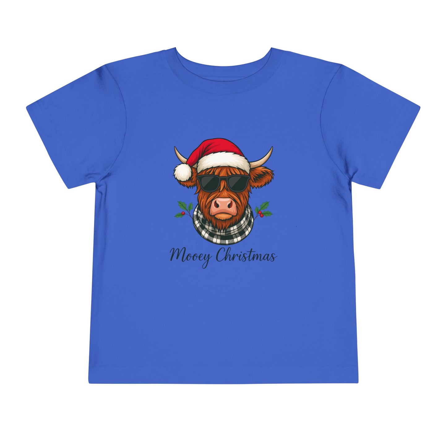 Mooey Christmas Highland Cow Toddler Tee