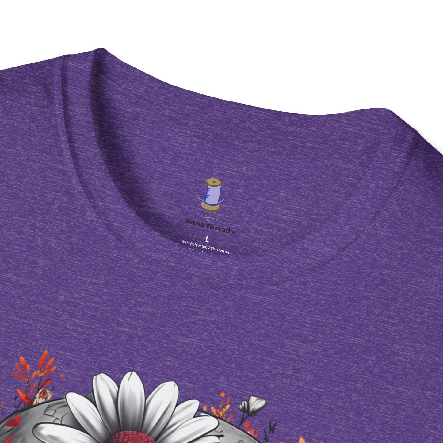 Skull & Flower Graphic T-Shirt, Unisex Casual Tee, Edgy Fashion Wear, Festival Outfit, Gift for Halloween & Day of the Dead