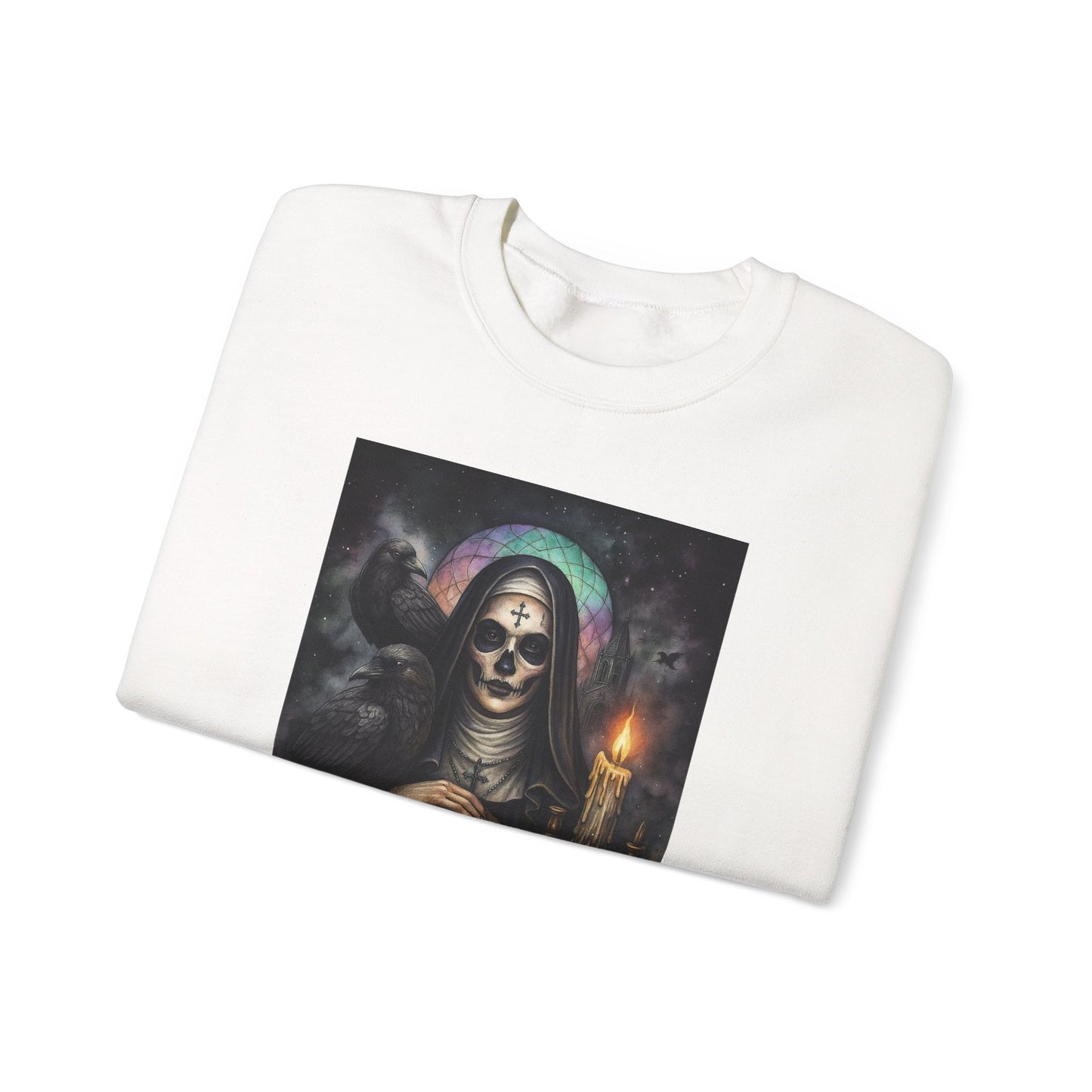 Gothic Nun Skull Halloween Crewneck Sweatshirt