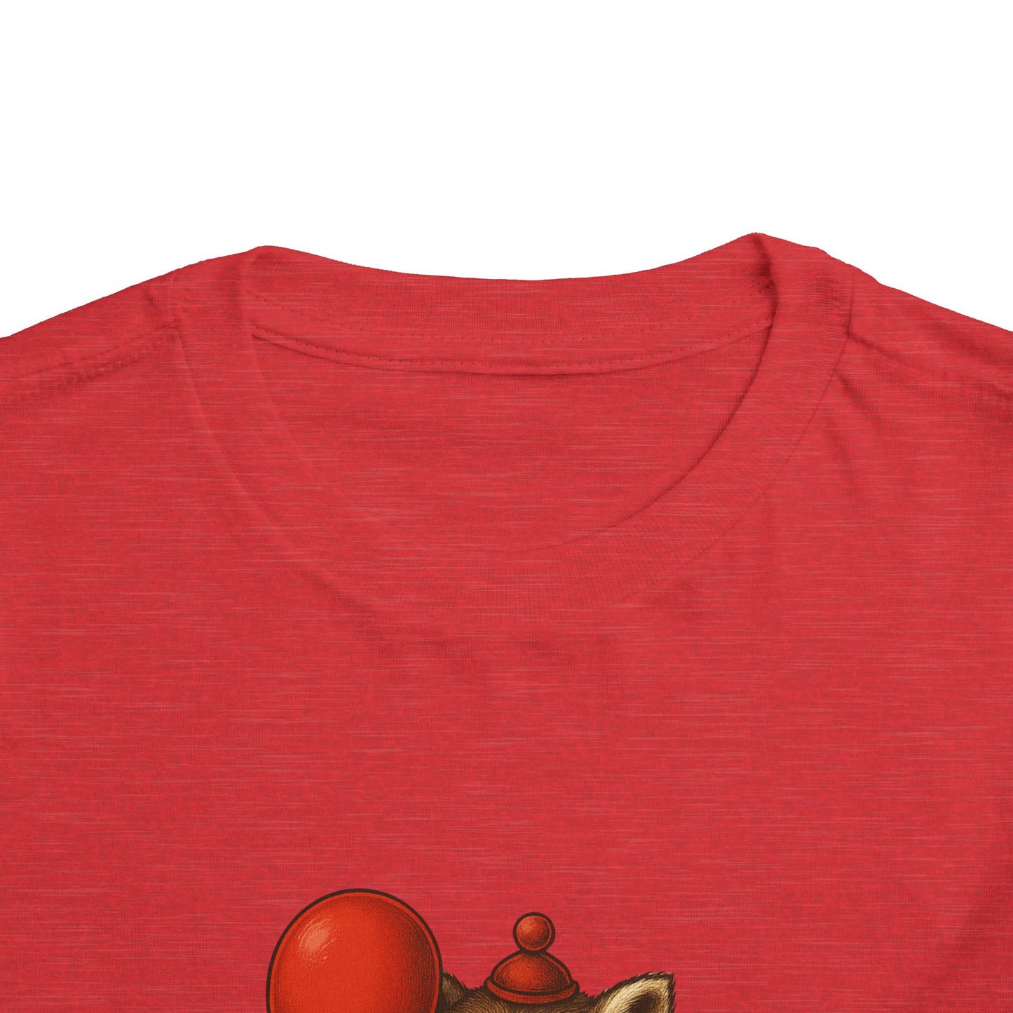 Toddler Halloween Tee with Seated Raccoon Clown Design