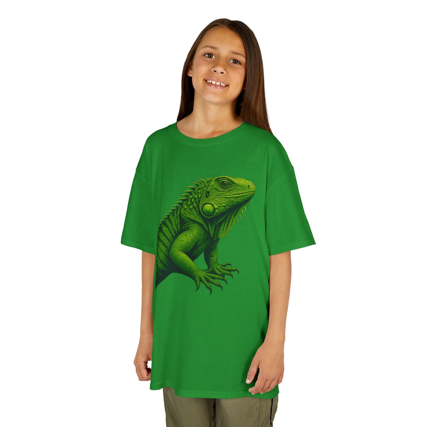 Green Iguana Kids Tee - Fun Shirt for Nature Lovers, Birthday Gift, Summer Wear, Animal Lovers, Eco-Friendly Clothing