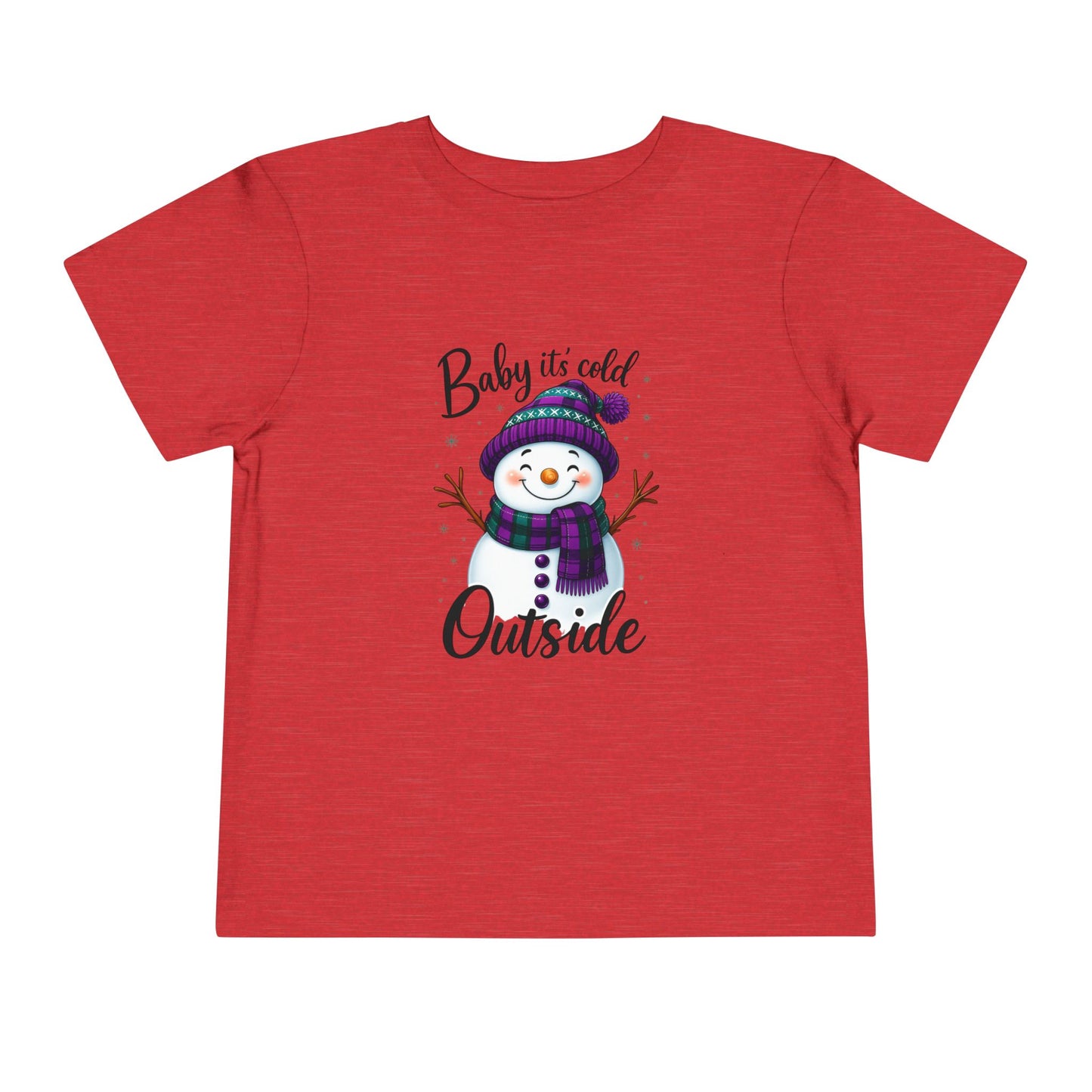 Baby It's Cold Outside Snowman Toddler Christmas Tee