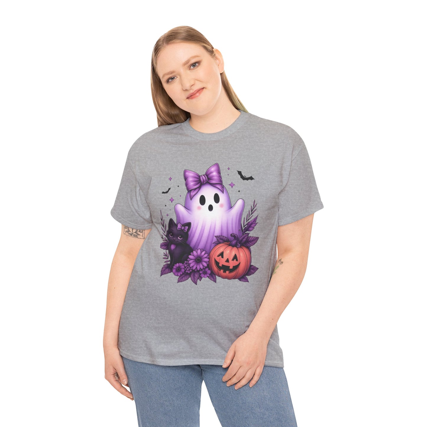 Pastel Halloween Ghost Cat Tee