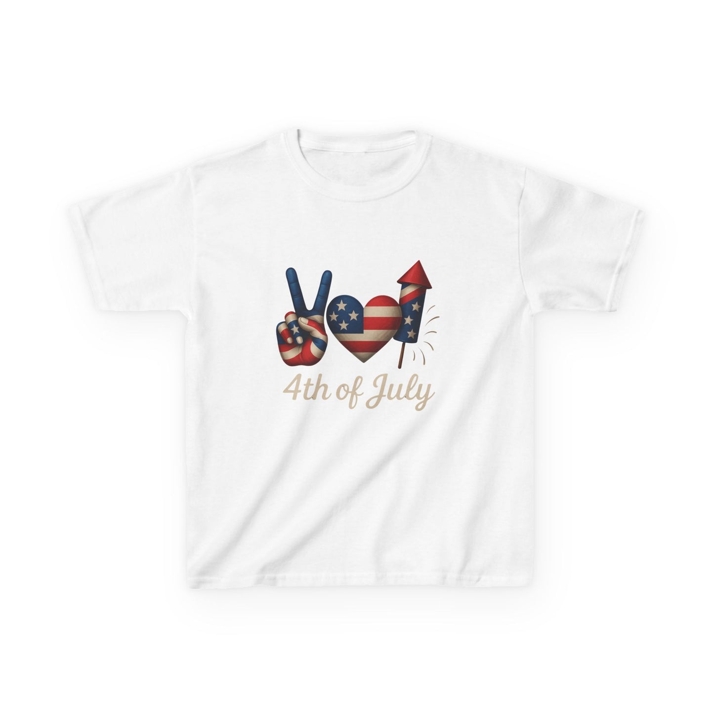 4th of July Peace Sign Kids Tee