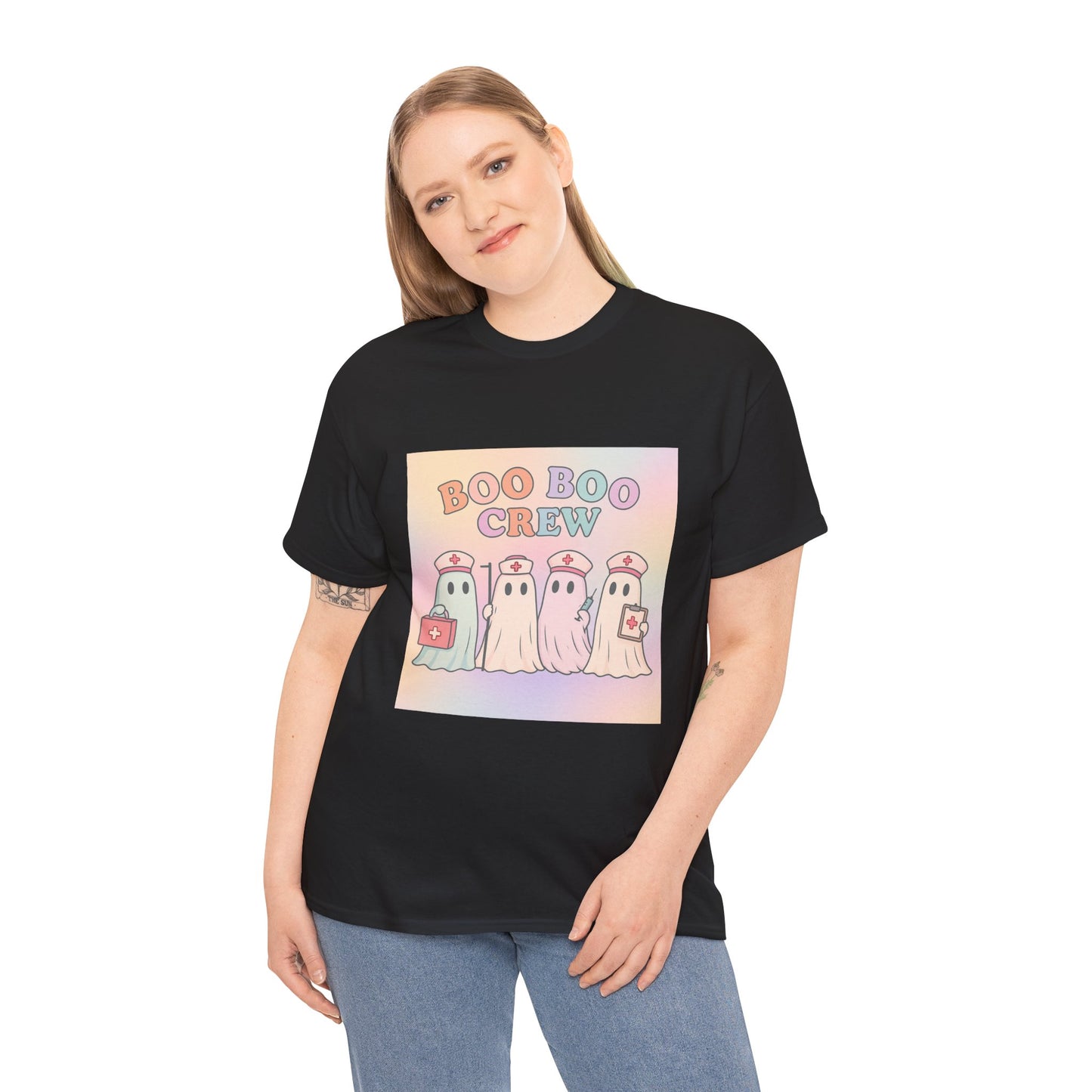 Boo Boo Crew Nurse Ghost T-Shirt – Cute Pastel Halloween Medical Tee