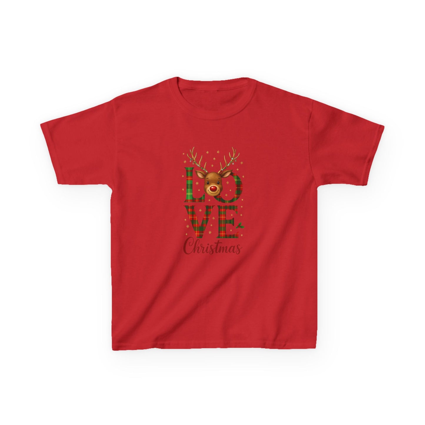 Love Christmas Dinosaur Kids Tee - Holiday Fun!