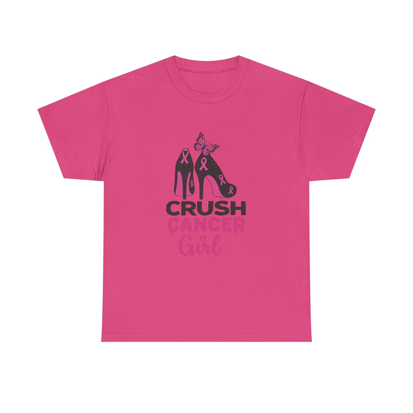 Crush Cancer Girl Tee: High Heels, Pink Ribbon, Hope