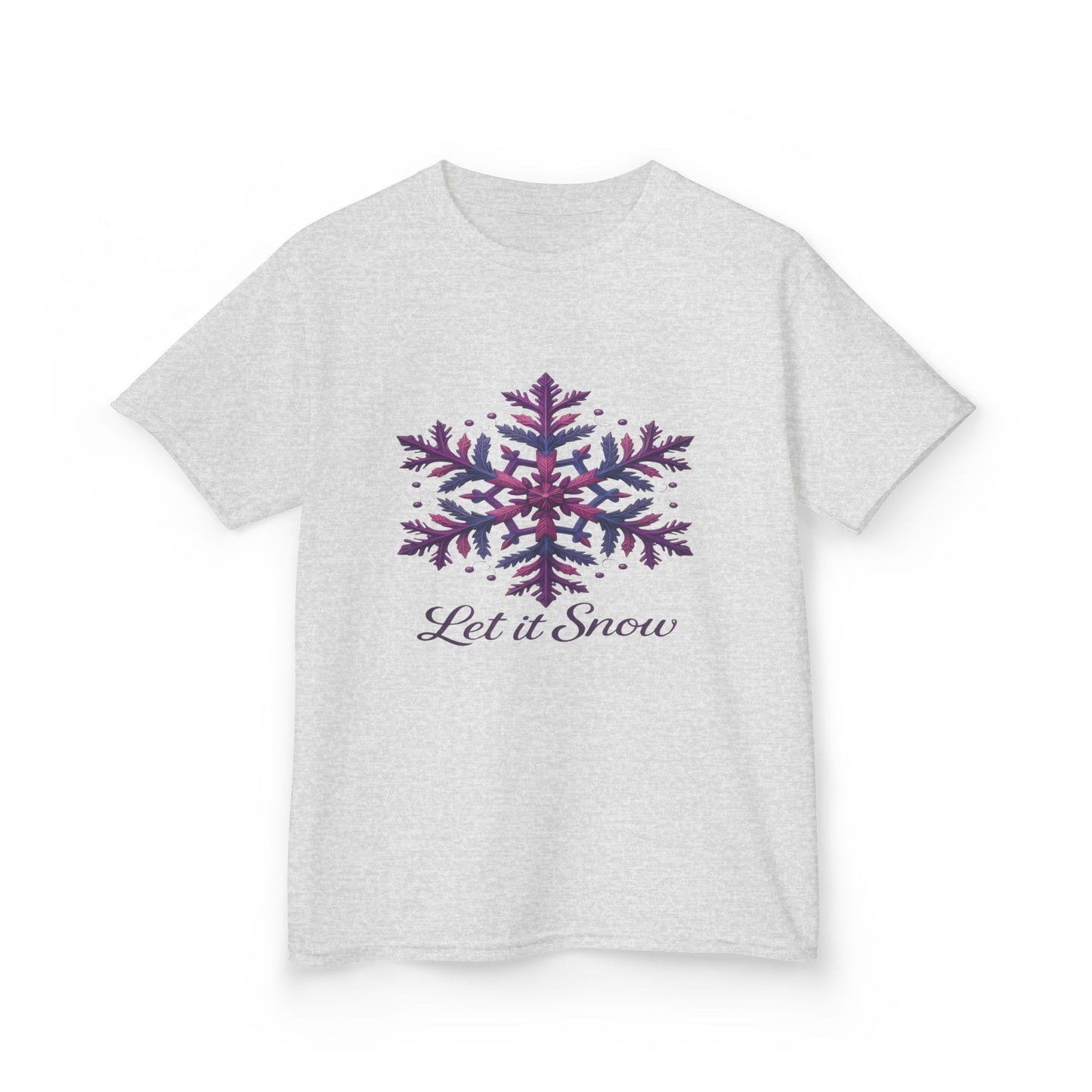 Let It Snow Dinosaur Kids Tee - Holiday Christmas Shirt