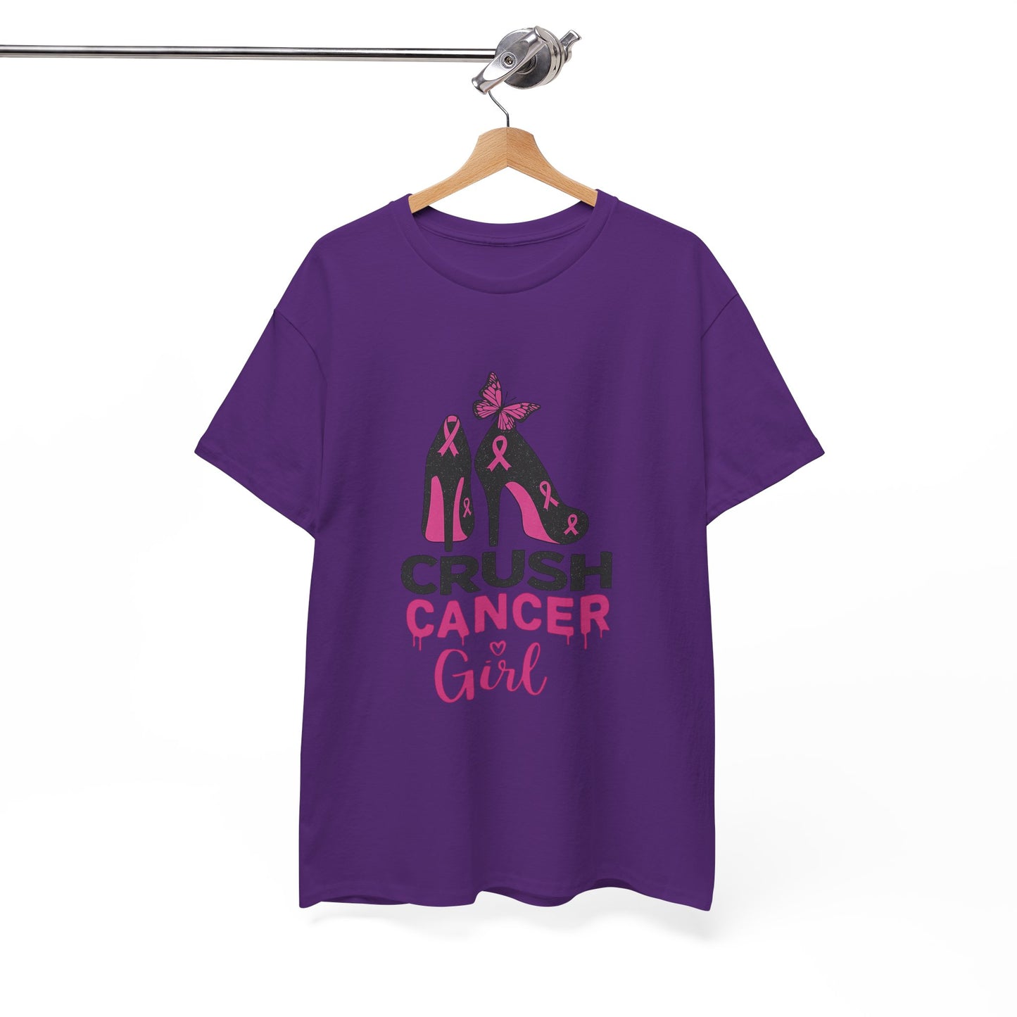 Crush Cancer Girl Tee: High Heels, Pink Ribbon, Hope
