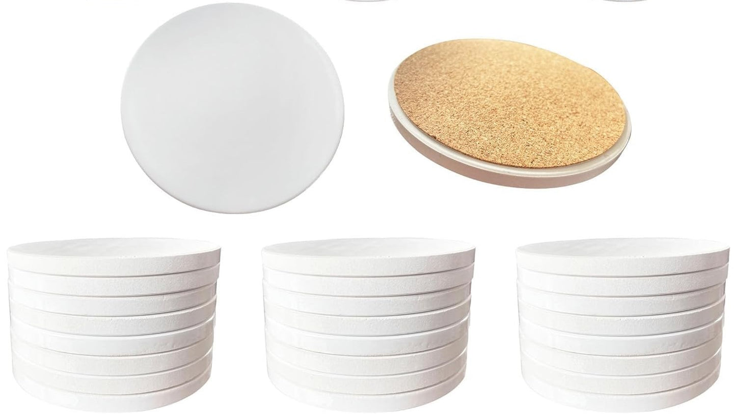Buck and Flag Round Ceramic Coaster Set