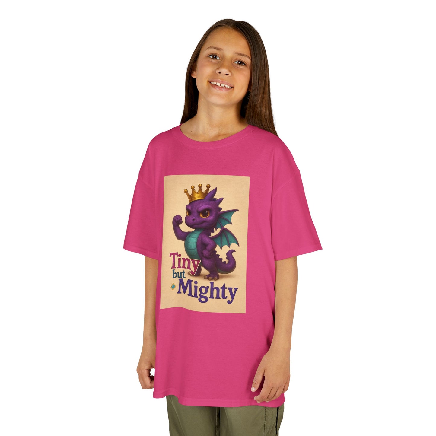 Kids Dragon Tee, Fun Kids T-Shirt, Tiny but Mighty Shirt, Unique Kids Apparel, Gift for Young Adventurers, Cute Dragon Design